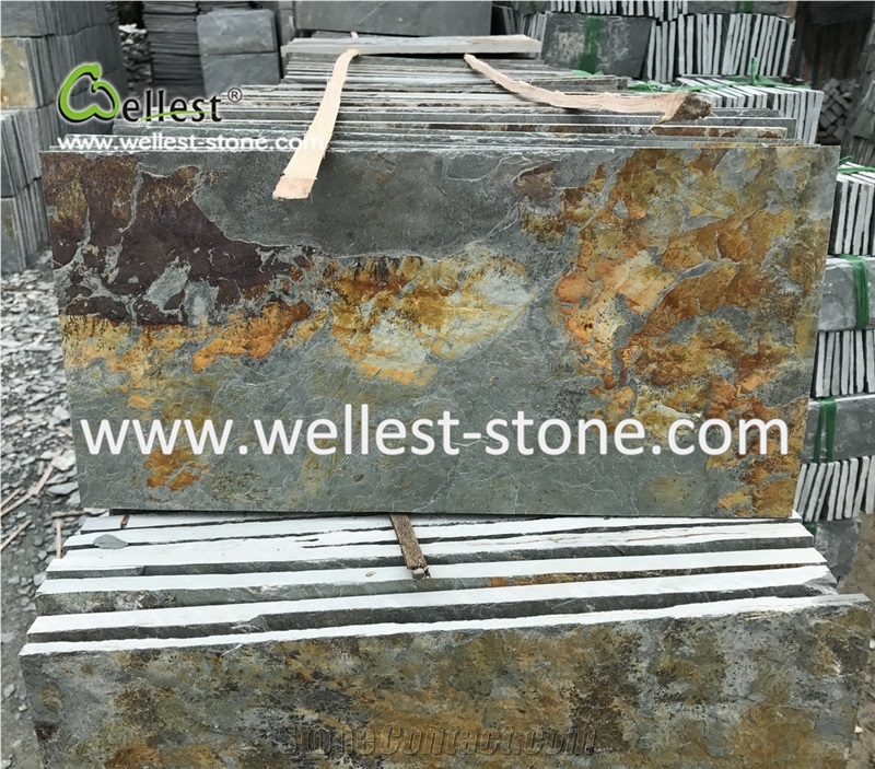 China Own Quarry Rusty Slate Paving Slate for Flooring Tile Pool Paver