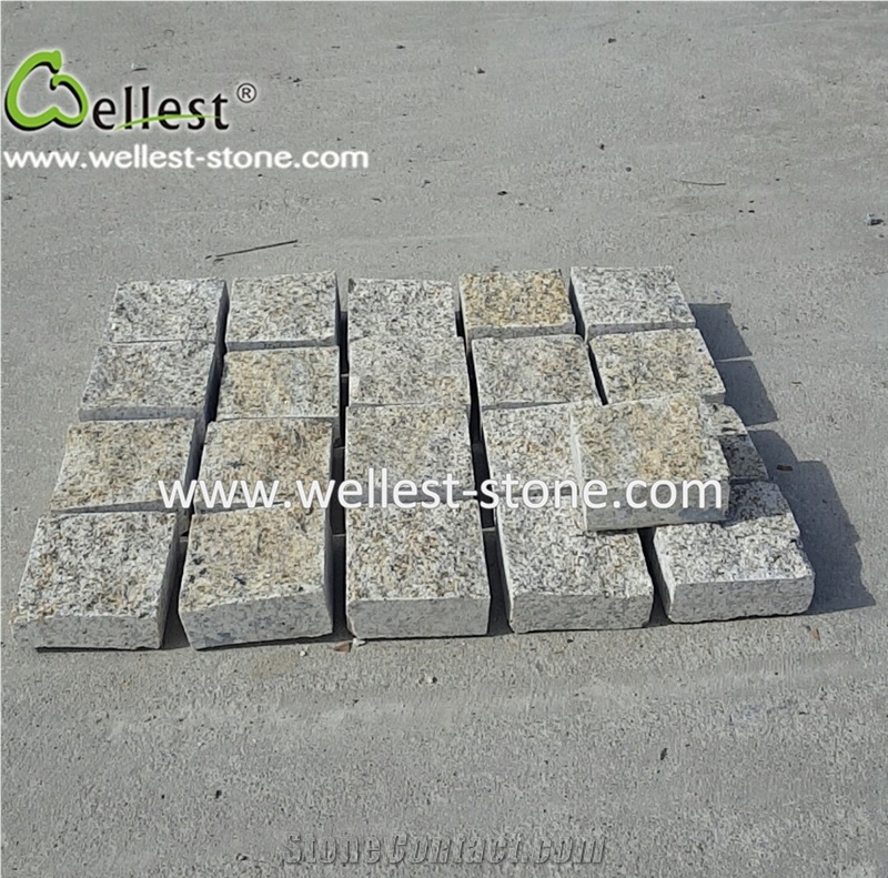 Rusty Granite Cube Stone Cobble Stone Paving Floor Covering Driveway
