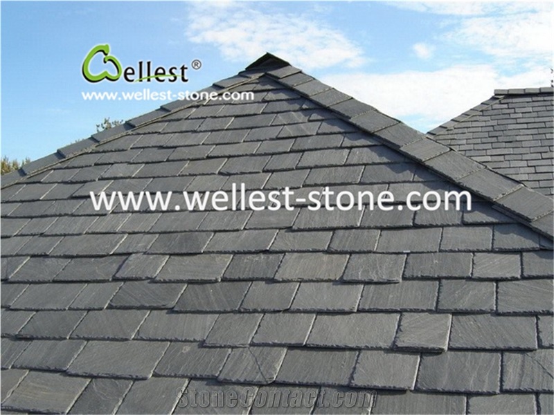 Sandstone Black Roof Tiles Steps Stacked Stone Paving Stone
