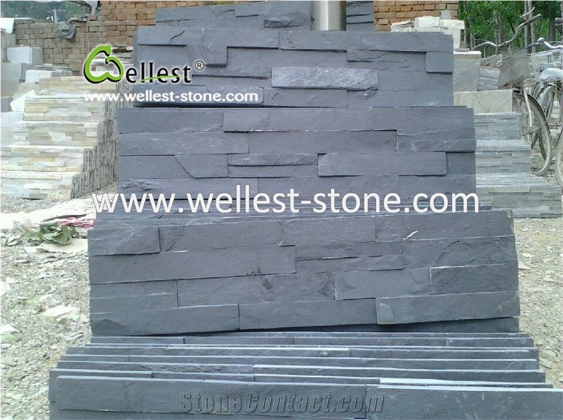 Sandstone Black Roof Tiles Steps Stacked Stone Paving Stone
