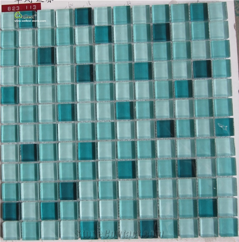 Swimming Pool Glass Mosaic, Crystal Glass Mosaic Tile, Mosaic Glass