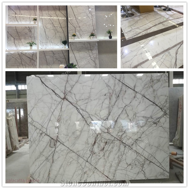 White Calacatta Marble Slabs Luxury Bathroom Wall Tiles Floor Tiles