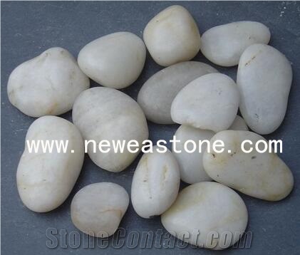 Landscaping White Polished River Washed Pebble Garden Cobble Stone
