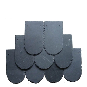 Natural Fish Scale Shaped Black Slate Roofing Tiles for Roof Coating