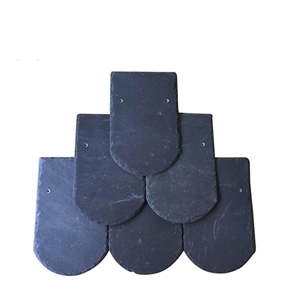 Natural Fish Scale Shaped Black Slate Roofing Tiles for Roof Coating