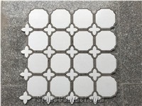 Italy Bianco Carrara White Thassos Glass Polished Marble Mosaic,Tiles