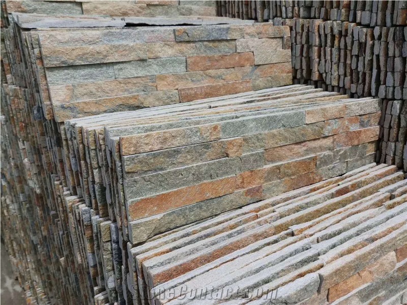 China Rusty Quartzite Culture Stone Wall Claddings Ledge Stone