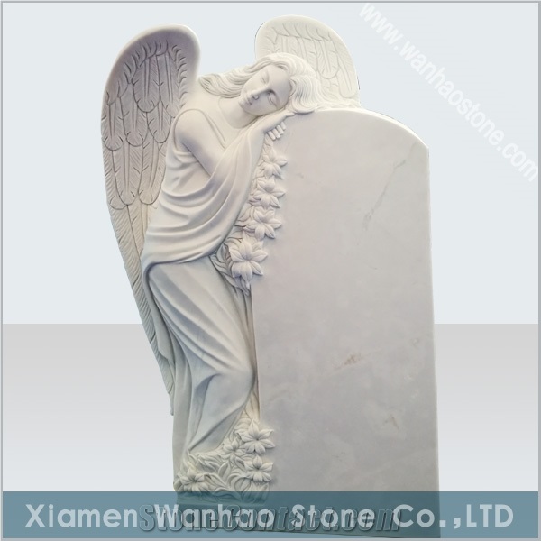 China White Marble Angel Tombstone&Monument Sculptures