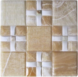 White Marble Floor/Wall Mosaic Tile,Nature Jade Mosaic Tile