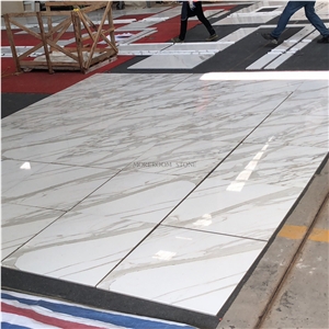 24x24 Light Weight Calacatta Marble Laminate Panel Tile