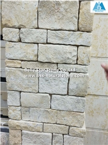 Beige Limestone Ashlar Wall Cladding,Field Stone Veneer,Loose Ledge