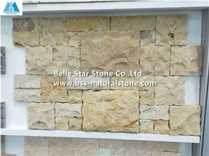 Beige Limestone Field Stone Veneer,Ashlar Stone Cladding,Ledger Stone