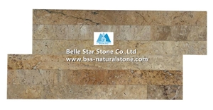 Beige Travertine 18x35cm S Stone Panels,Stacked Stone Cladding Veneer