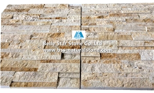 Beige Travertine Culture Stacked Stone Veneer,Ledger Stone Panels