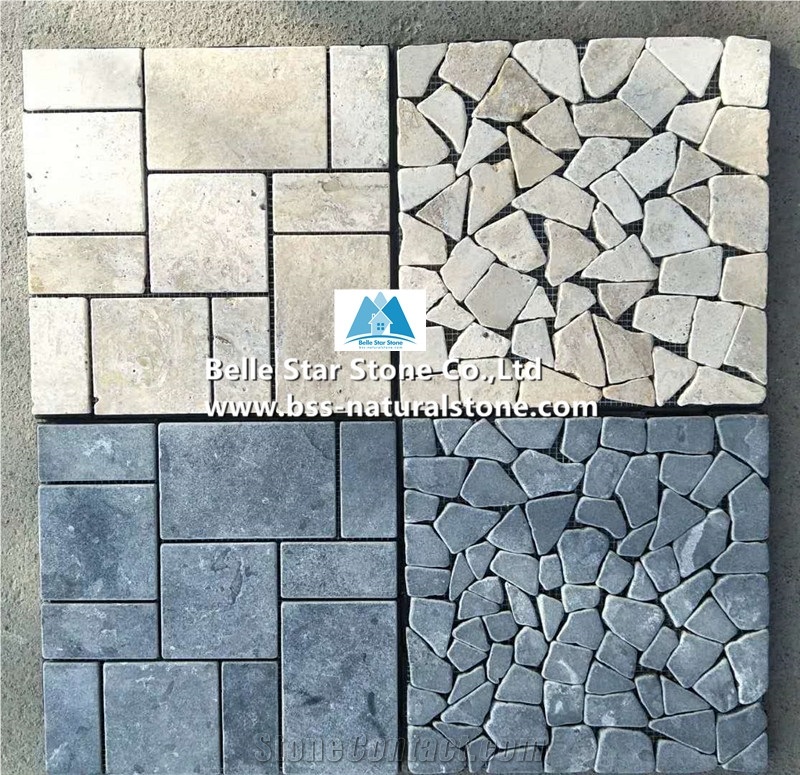 Beige Travertine Stone Mosaic Tiles,Wall Mosaic,Floor Mosaic Pattern