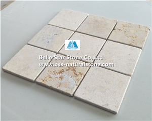 Beige Travertine Stone Mosaic, Wall Backsplash / Floor Mosaic Tiles