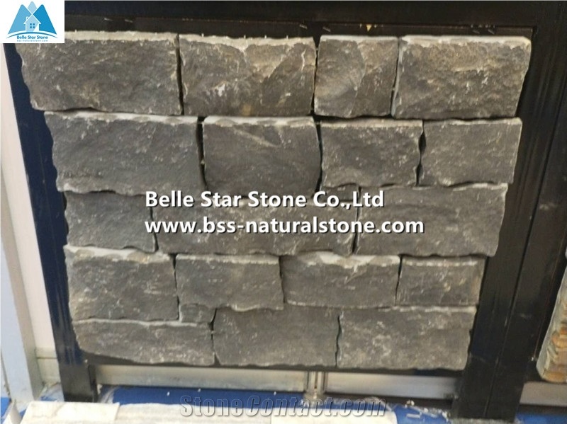 Black Limestone Ashlar Stone Veneer,Split Face Culture Leger Stone