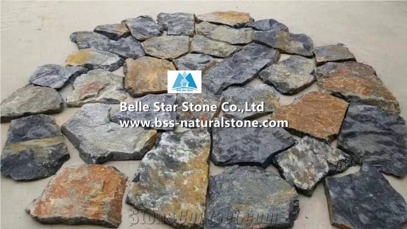 Blue Limestone Irregular Random Flagstone Wall,Crazy Stone Cladding