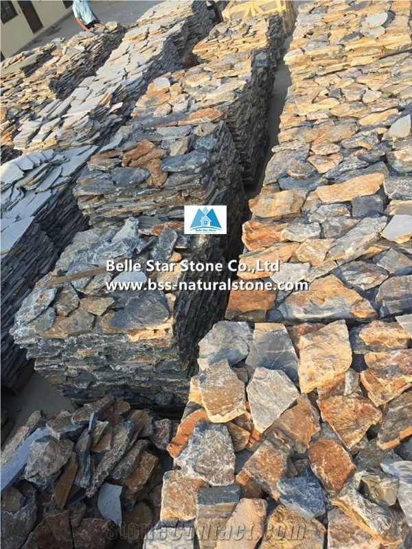 Blue Limestone Irregular Random Flagstone Wall,Crazy Stone Cladding