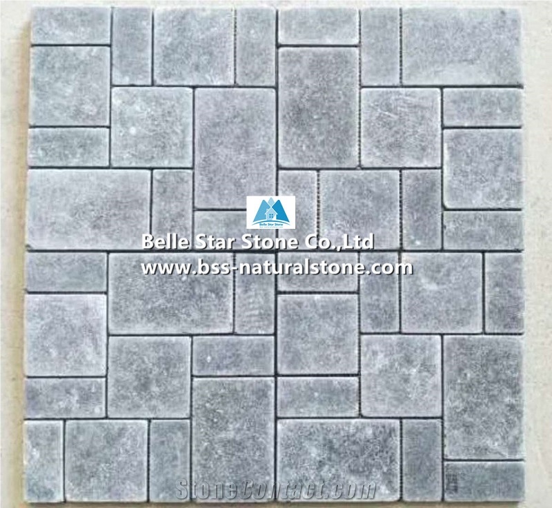 Blue Limestone Mosaic Tiles,Wall Mosaic,Floor Mosaic,Backsplash Mosaic