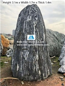Granite Landscaping Boulders with Curved Words,Stone Gate Boulders
