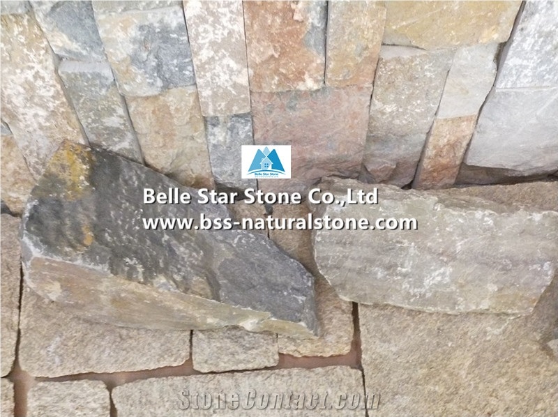 Oyster Quartzite Irregular Random Flagstones Wall,Crazy Stone Cladding
