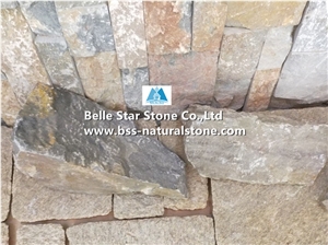 Oyster Quartzite Irregular Random Flagstones Wall,Crazy Stone Cladding