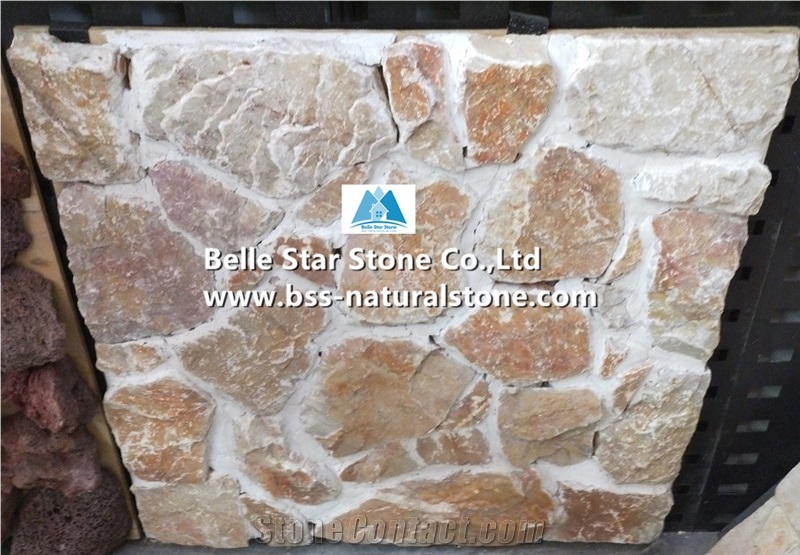Oyster Quartzite Random Flagstone Wall Cladding,Irregular Flagstones