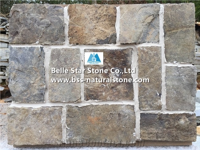 Rust Brown Limestone Ashlar Stone Veneer,Loose Split Face Ledge Stone