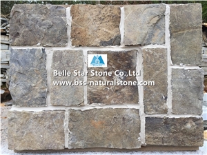 Rust Brown Limestone Ashlar Stone Veneer,Loose Split Face Ledge Stone