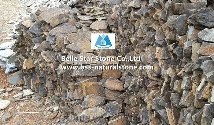 Rust Limestone Field Stone Veneer,Loose Ledge Stone,Ashlar Thin Veneer