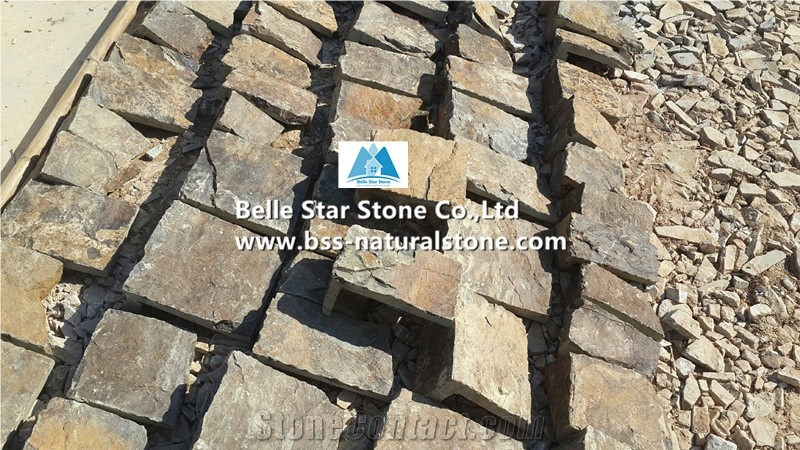 Rust Limestone Field Stone Veneer,Loose Ledge Stone,Ashlar Thin Veneer