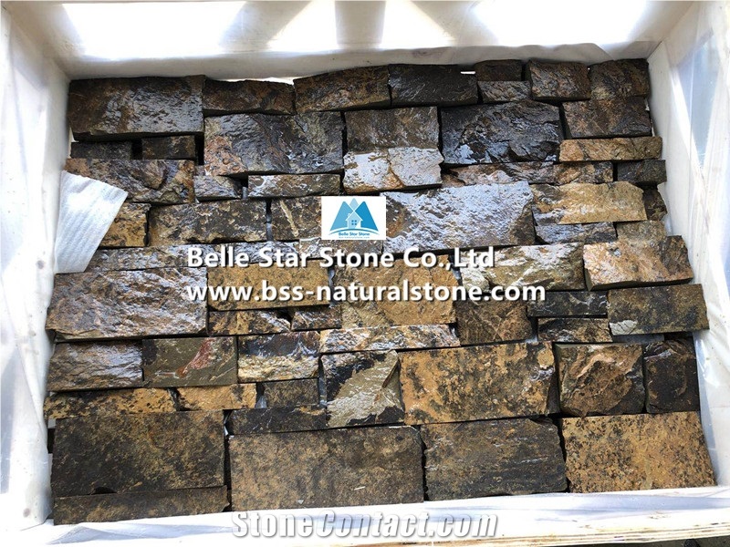 Rust Limestone Split Face Field Stone Veneer,Loose Wall Ledgestone