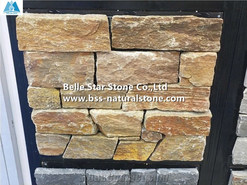 Multicolored Natural Stone Carbon Black Rustic Slate Exterior Wall