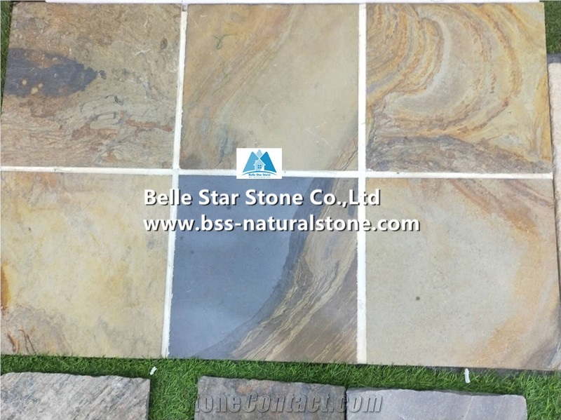 Rusty Slate Tiles,Multicolor Patio Stones,Slate Pavers,Walkway Paving