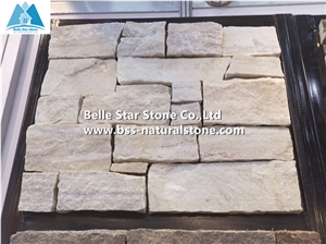 White Quartzite Ashlar Stone Veneer,Culture Wall Cladding Ledger Stone