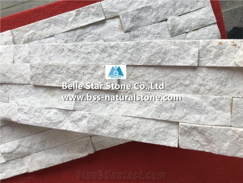 White Sandstone Stacked Stone Cladding,Culture Ledge Stone Panels
