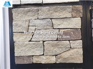 Yellow Granite Ashlar Stone Veneer,Split Face Culture Stacked Stone