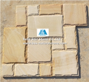 Yellow Sandstone Mushroom Stone Wall Cladding,Garden Pillar and Wall Tiles