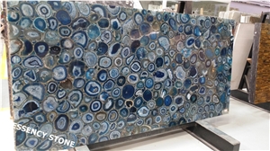 Natural Blue Agate Stone Slabs,Blue Semiprecious Stone