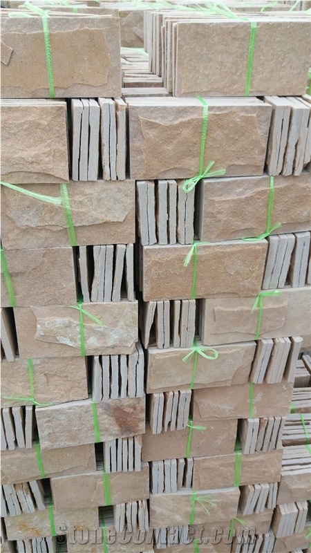 Cream Quartzite Wall Tiles Split Face, Wall Corner