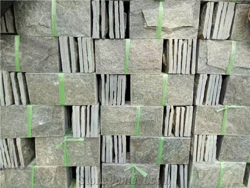 Grey Quartzite Wall Tiles Split Face, Wall Corner