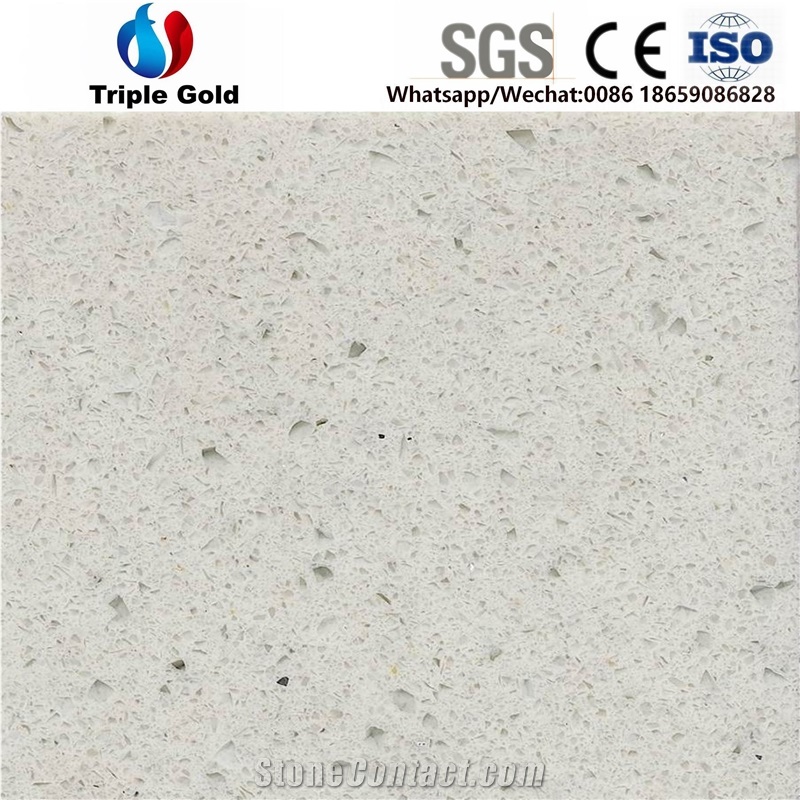 Artificial Crystal White Quartz Engineered Slabs,Tiles for Countertop