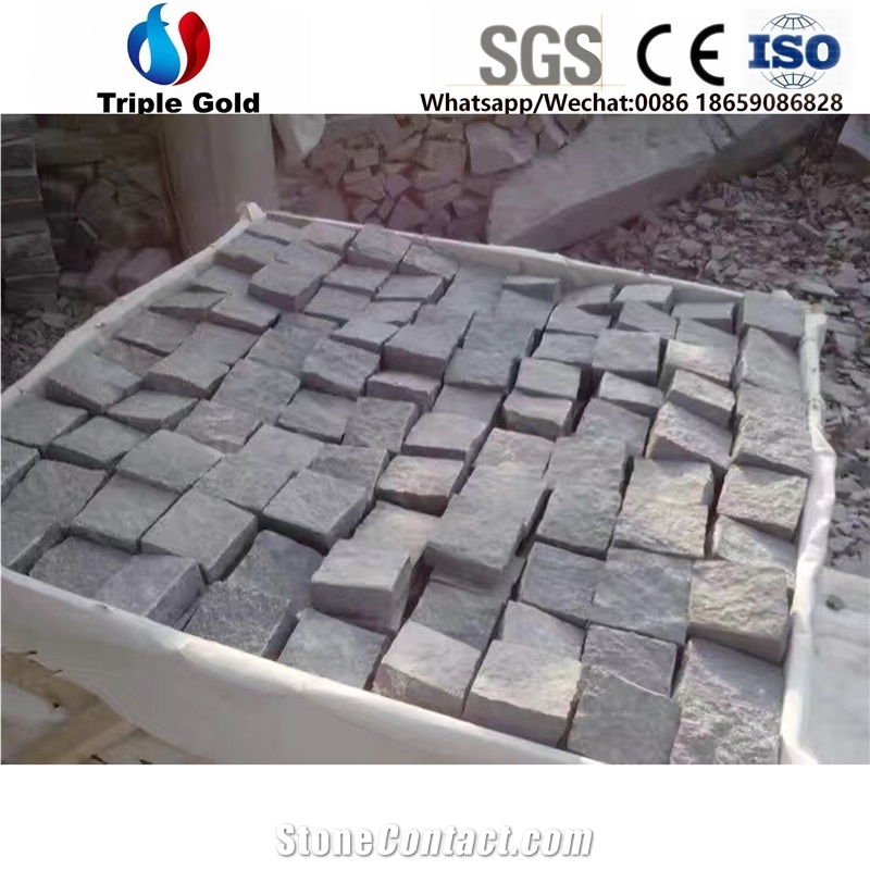 G603,G602,G601,Light Grey Granite Paving,Small Cube Stone