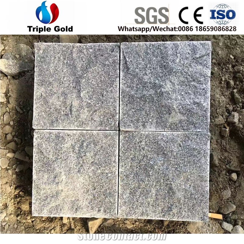G654,Dark Grey Granite Paving,Small Cube Stone Floor Covering Paver