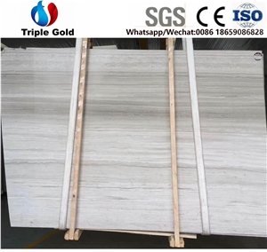 White Guizhou Wood Vein Marble Serpeggiante Chenille Grain Floor Tiles