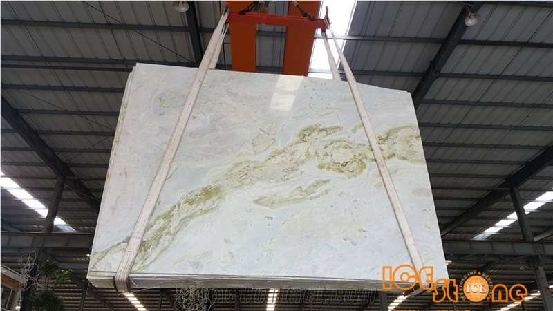 China Moon River Marble,Green and Blue White Color,Good for Project,