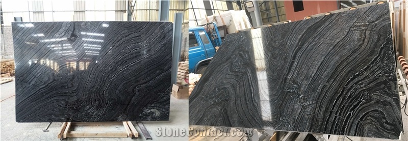 Silver Wave/Zebra Black/ Leather Brushed Finished Marble Tiles & Slabs