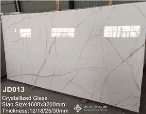 Crystallized Glass Marble Slab,Calacatta White,Interior&Exterior,Etc.