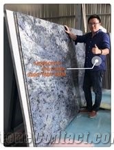 Blue Granite Looks Big Quartz Panel 3200*1600*10mm from Moreonyx